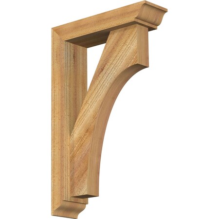 Ekena Millwork Westlake Traditional Rough Sawn Bracket w/ Offset Brace, Western Red Cedar, 4"W x 14"D x 22"H BKT0402X14X22WTL01RWR